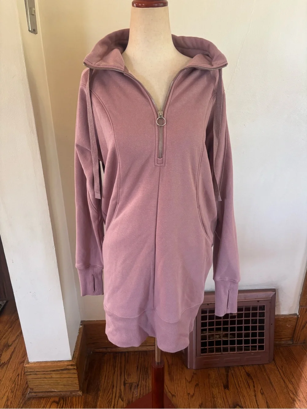 Athleta Cozy Karma 1/4 zip sweatshirt dress